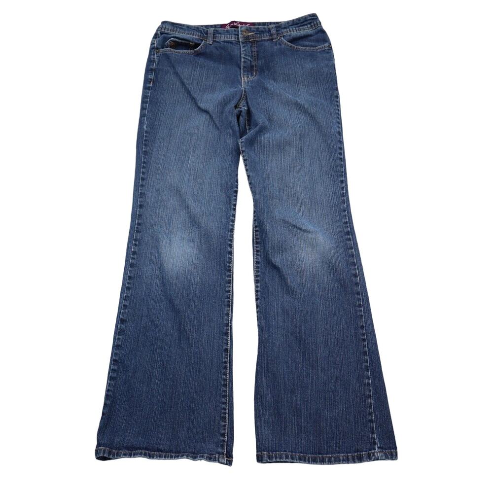 Gloria Vanderbilt Pants Womens 10 Blue Denim Flat Front Bootcut Pockets Jeans